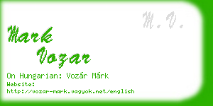 mark vozar business card