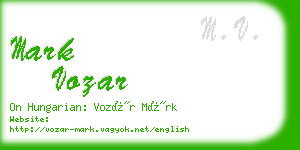 mark vozar business card